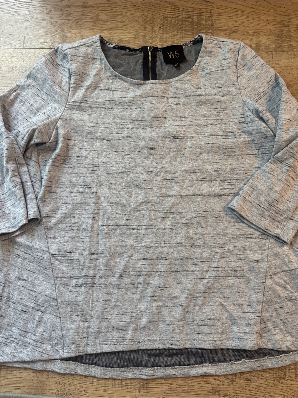 W5 Light Grey Heathered Long Sleeve Top